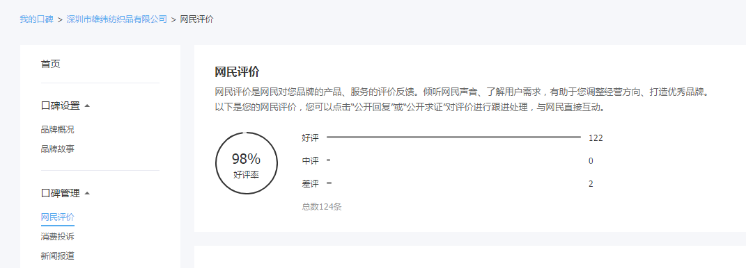 雄緯紡織的口碑 雄緯紡織的口碑